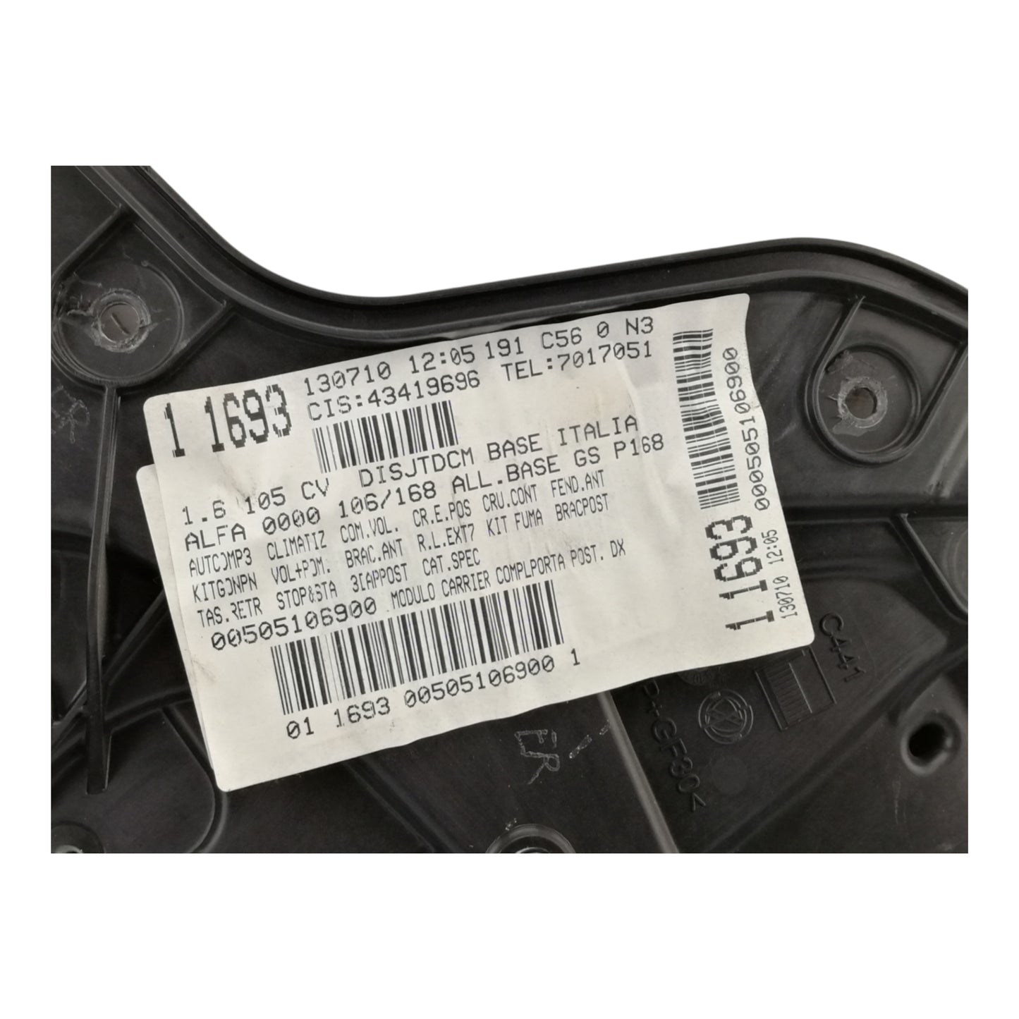 Alzacristallo Alzavetro Posteriore Destro ALFA ROMEO GIULIETTA