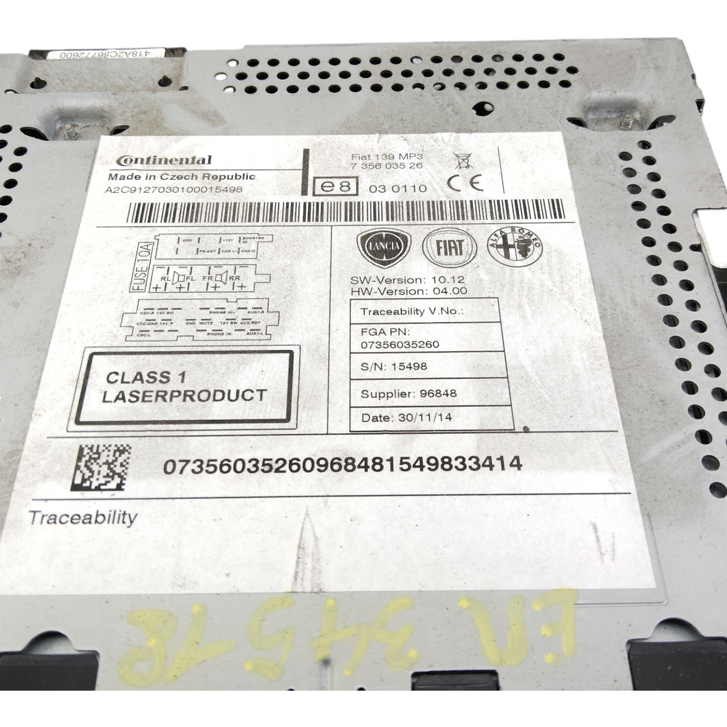 Unità Autoradio FIAT PANDA 3 Serie 312 Bezina Diesel Bi-Fuel