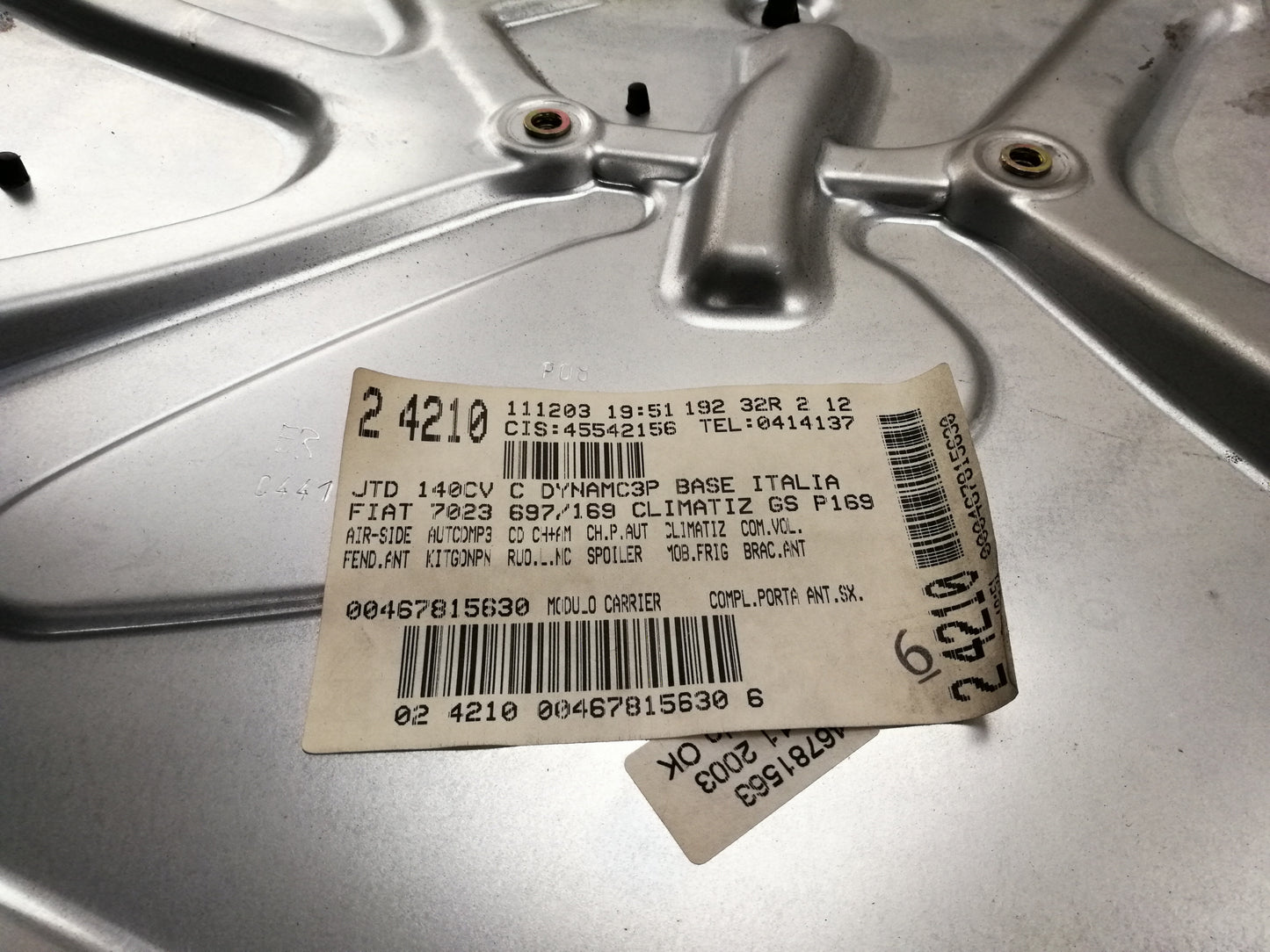 Alzacristallo Alzavetro Anteriore Sinistro FIAT STILO Berlina 3 Porte