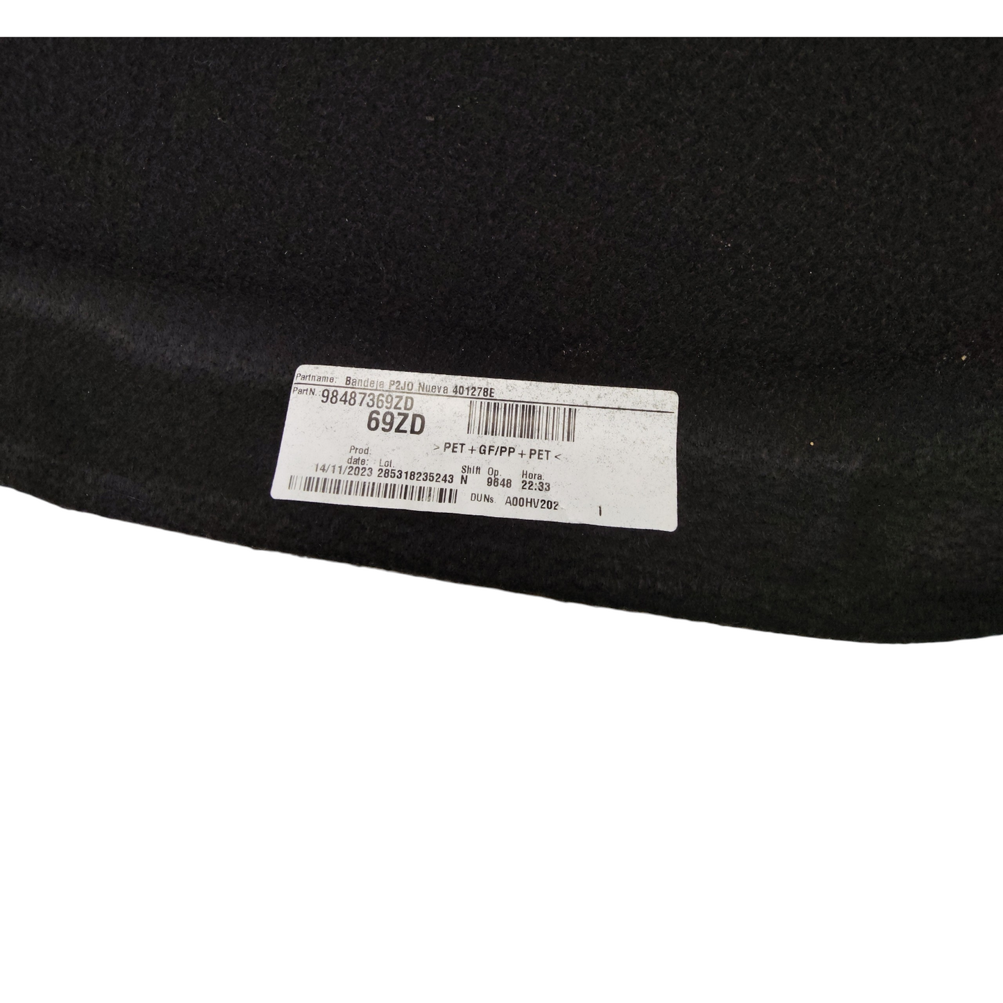 Cappelliera Ripiano Copertura Vano Bagagli OPEL CORSA F 5 Porte