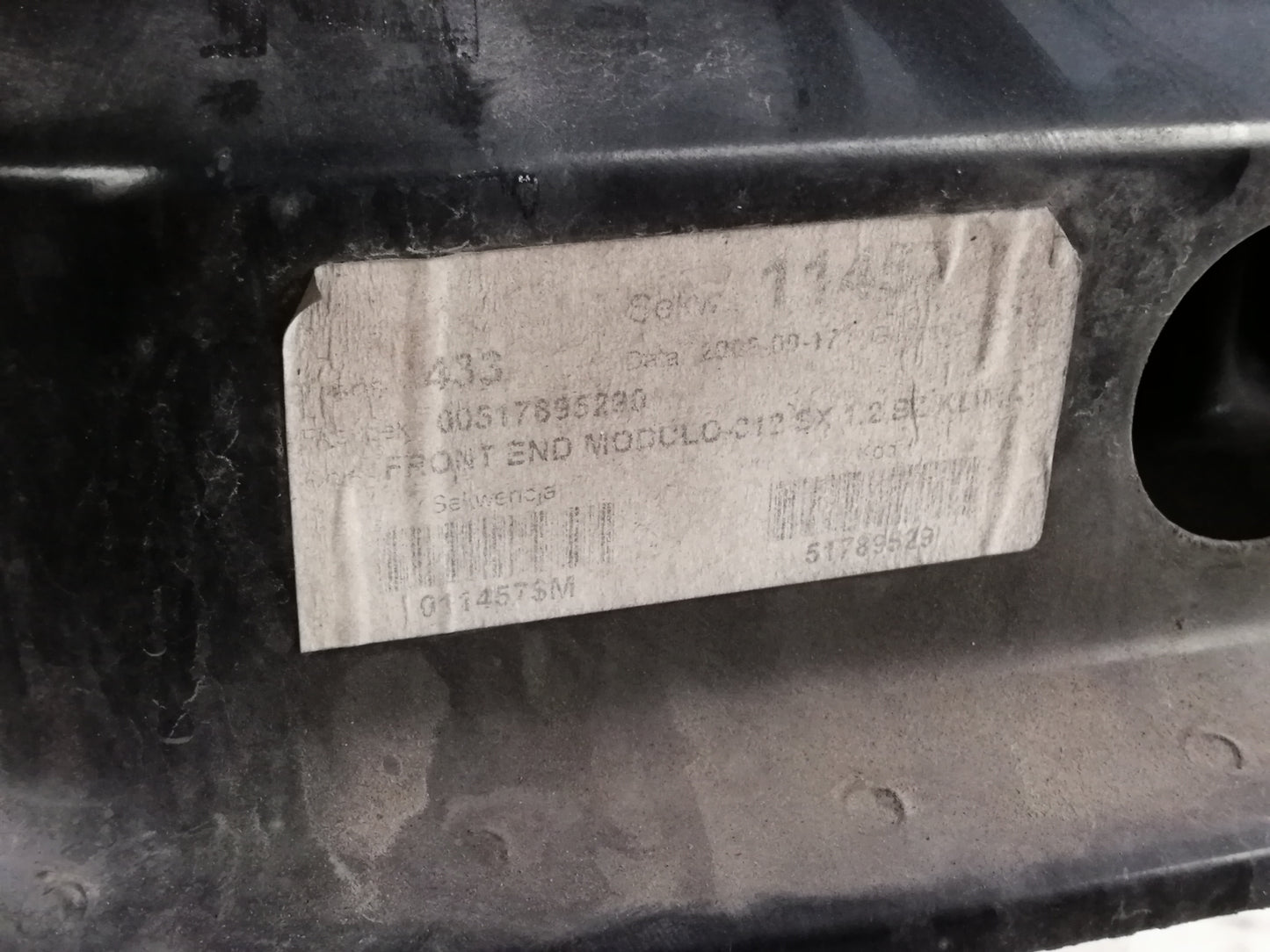 Rivestimento Frontale Anteriore FIAT 500 2 Serie Berlina Cabrio