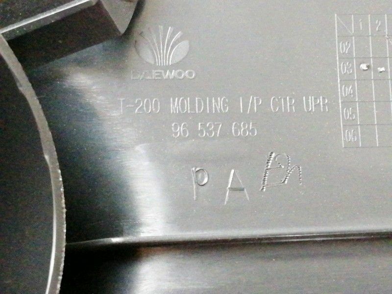 Mascherina centrale cruscotto chevrolet kalos (2005 > 2008) bocchette