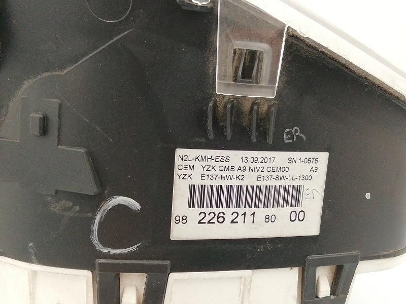 Quadro strumenti peugeot 208 (2012 - 2019) 982262118000 contachilometri