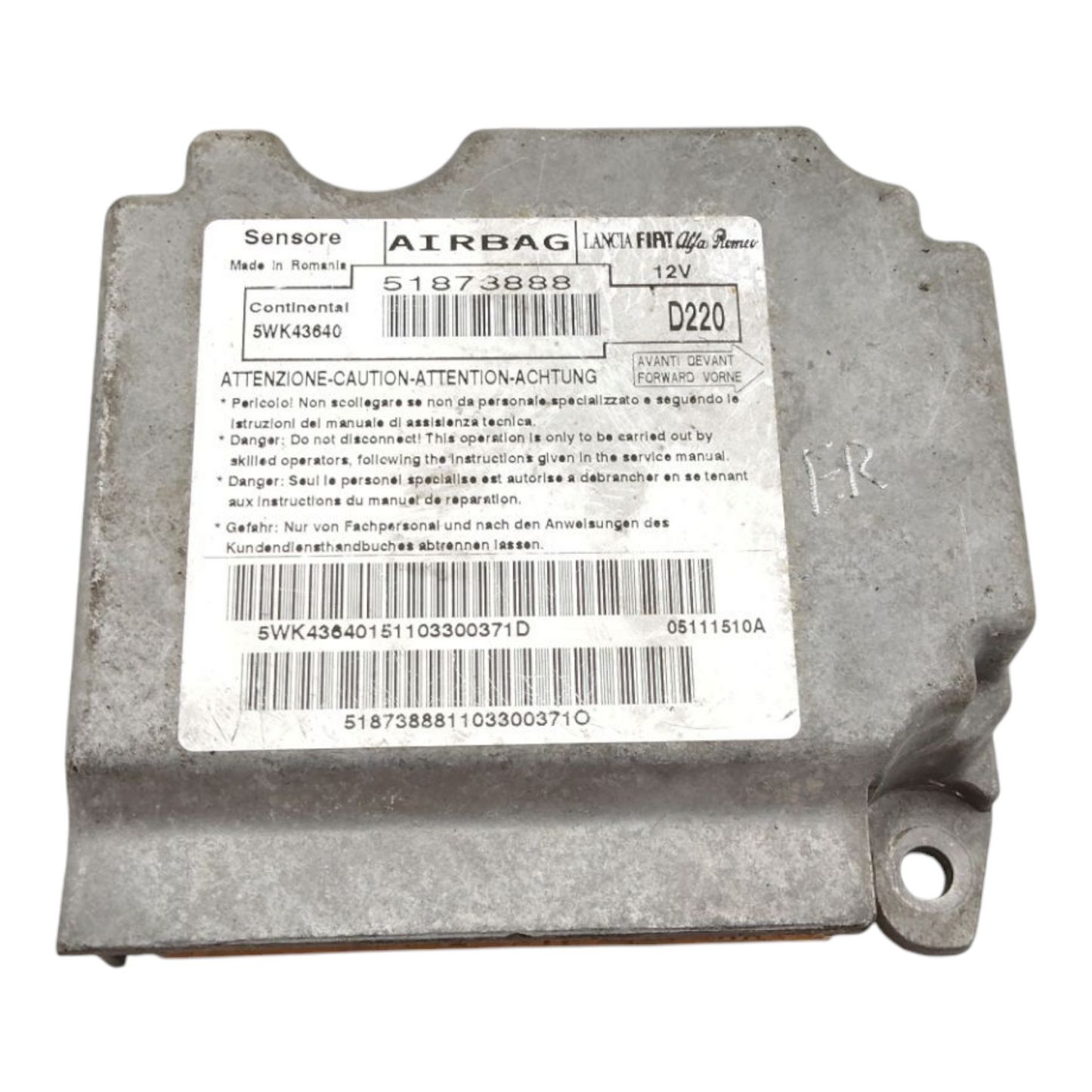 Centralina Airbag FIAT BRAVO 2 Serie Restyling Diesel Benzina