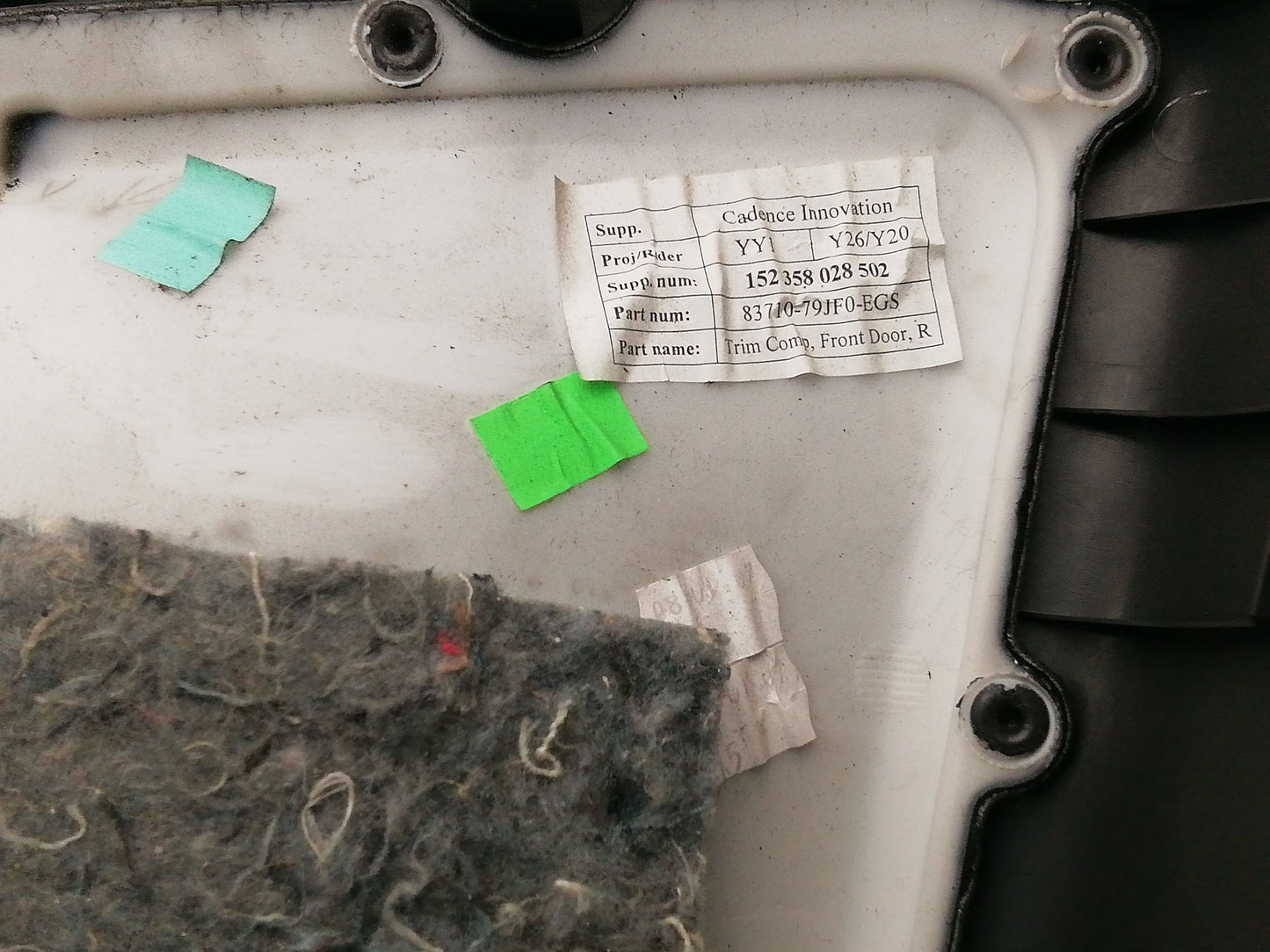 Pannello Rivestimento Porta Anteriore Destro FIAT SEDICI 1.6 1.9 5 Porte