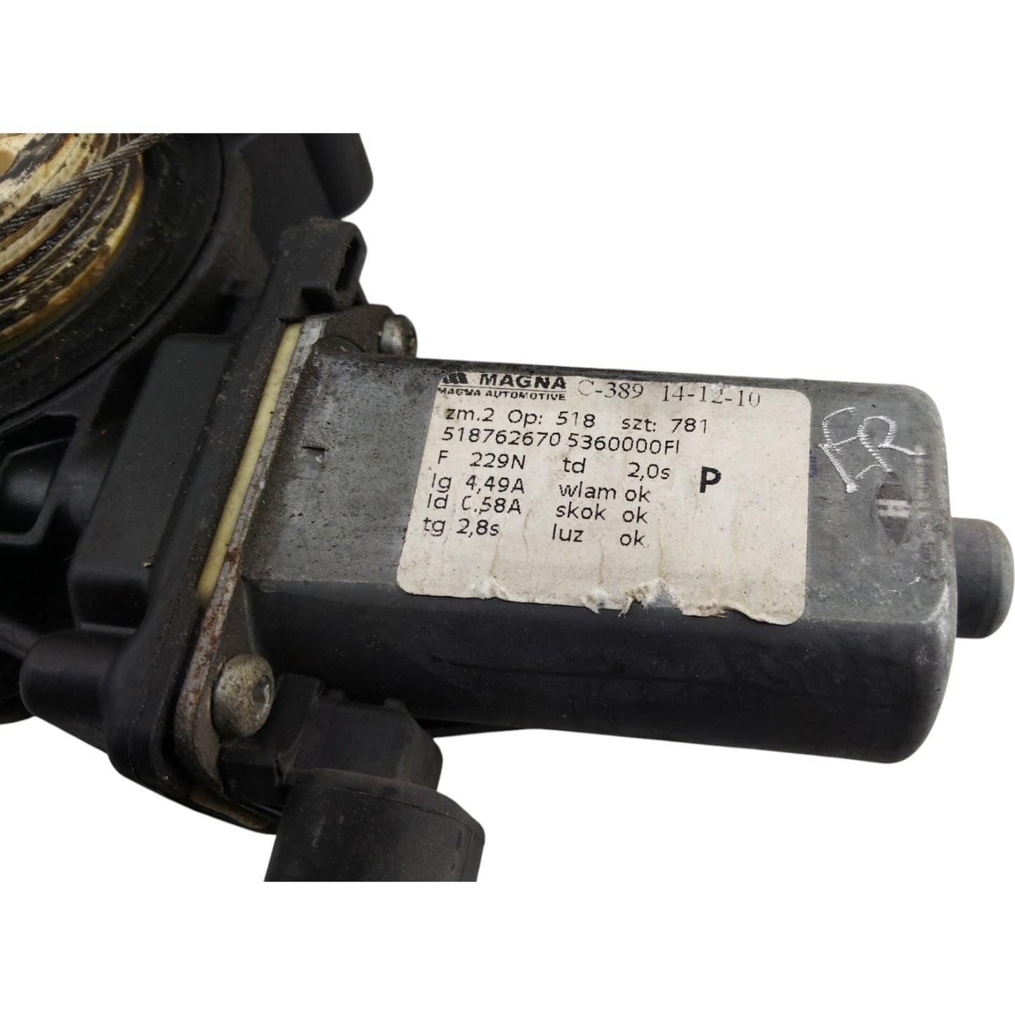 Alzacristallo Alzavetro Anteriore Destro FIAT 500 2 Serie