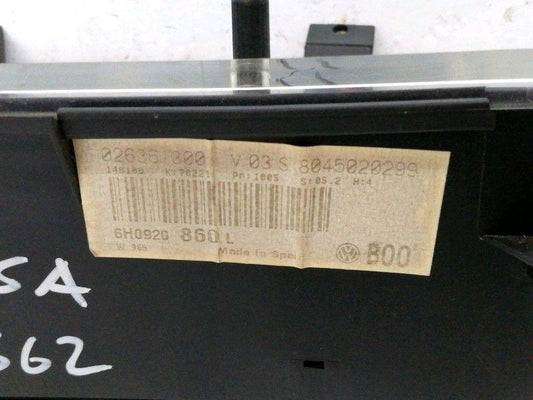 Quadro strumenti seat arosa 6h1 (1997 - 2004) 6h0920860l contachilometri