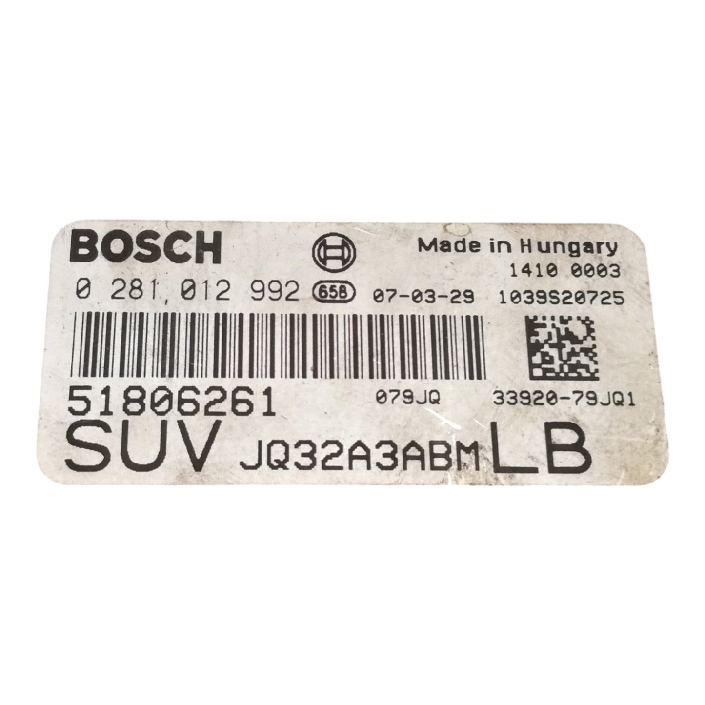 Centralina Iniezione FIAT SEDICI 1.9 Diesel Motore D19AA