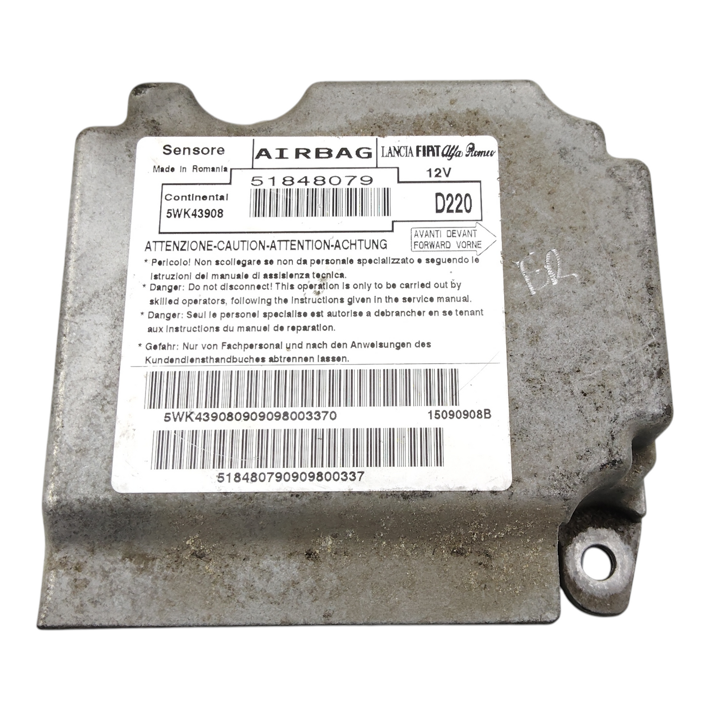 Centralina Airbag FIAT 500 2 Serie Berlina Cabrio