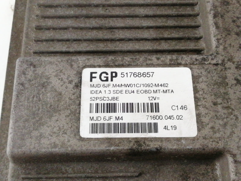 Centralina motore fiat idea 1.3 (2003 > 2008) 51768657 motore 188a9000