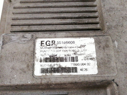 Centralina motore fiat punto 1.3 jtd (2003 > 2011) 55186608 motore 188a9000