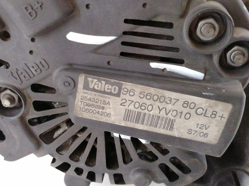Alternatore citroen c1 ( 2005 > 2014 ) 9656003780 valeo 80 ah motore dv4td
