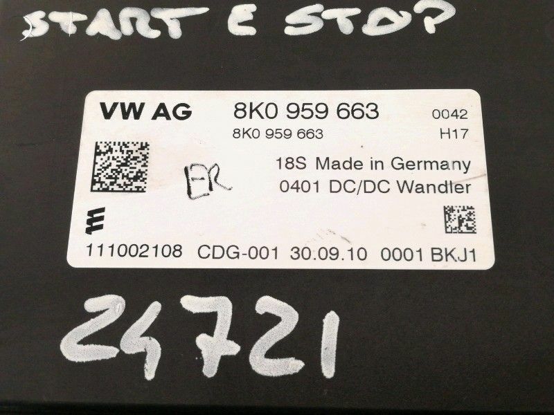 Centralina start & stop audi a1 - 8x1 8xa (2010 in poi) 8k0959663 originale