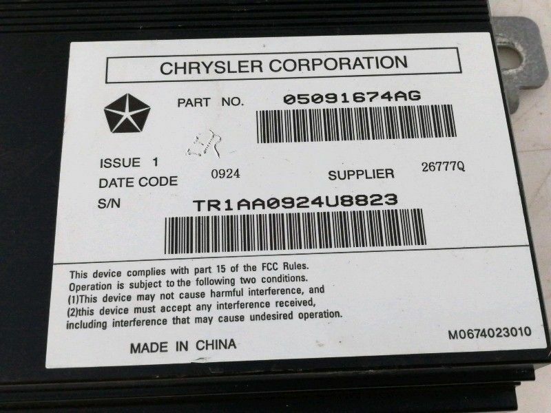 Amplificatore radio jeep cherokee ( 2013 > 2018 ) 05091674ag originale