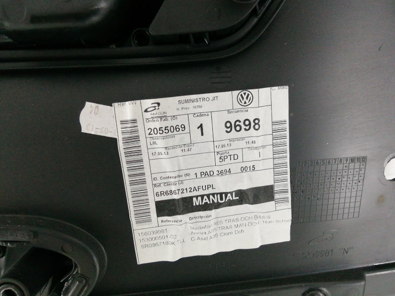 Pannello interno volkswagen polo ( 2009 in poi ) porta posteriore destra