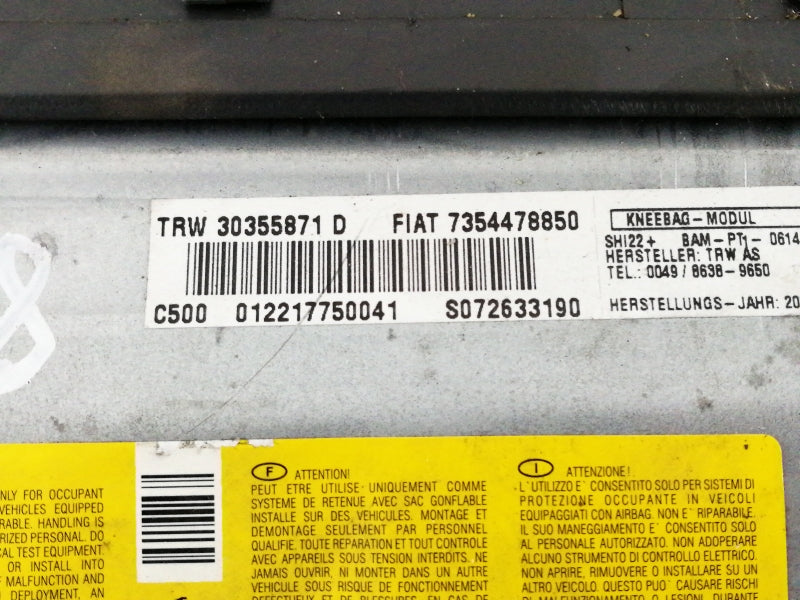 Airbag inferiore sinistro fiat croma ( 2005 > 2007 ) ginocchia 30355871 trw