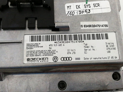 Display check control audi a6 - avant 4f2 4f5 (2004 - 2008) 4f0919603a