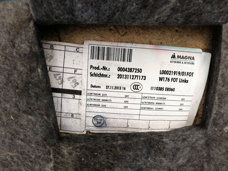 Pannello interno mercedes classe a w176 ( 2012 in poi) porta posteriore